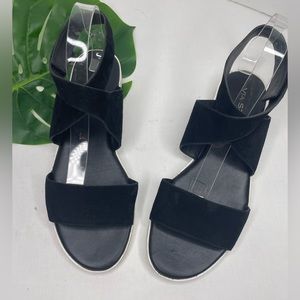 Via Spiga Women's Jordan Sport Sandal, Black Suede, 9 M US